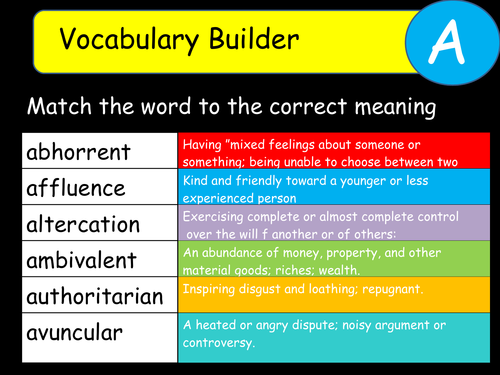 Vocabulary Builder Lesson Starters