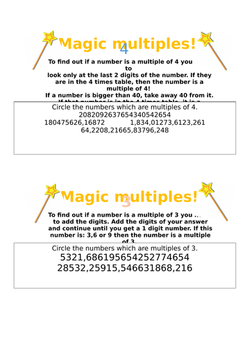 Magic multiples starter