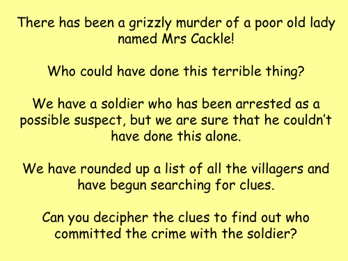 Fun murder mystery activities | Tes