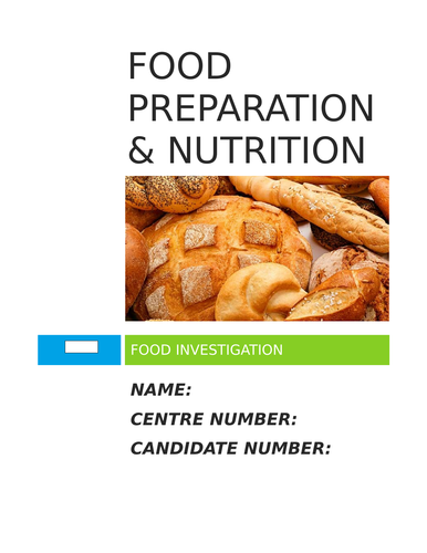 AQA FOOD PREPARATION & NUTRITION NEA1 BOOKLET