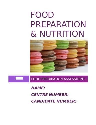 AQA FOOD PREPARATION & NUTRITION NEA2 BOOKLET