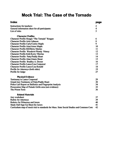 Mock Trial: The Tornado (A murder trial based upon Reuben "The Hurricane" Carter)