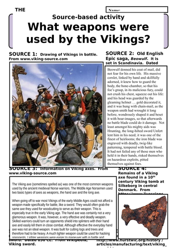 What weapons were used by the Vikings?