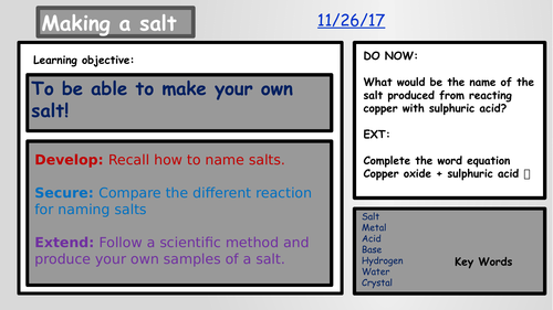 Making Salts CuSO4 crystals