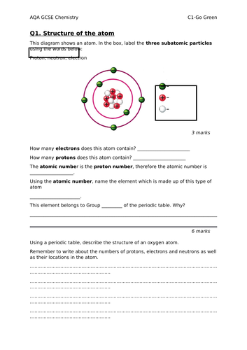 AQA GCSE CHEMISTRY C1 FULL REVISION RESOURCE