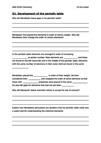 AQA GCSE CHEMISTRY C2 FULL REVISION RESOURCE