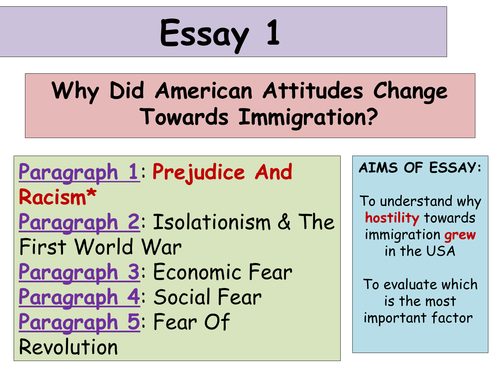 2017-18 UPDATED Higher History USA: Essay 1 Changing Attitudes