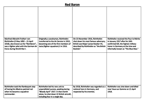 Red Baron Comic Strip and Storyboard