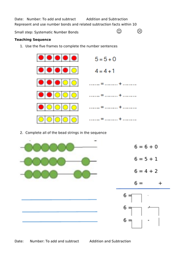 Y1 Mastery Maths Planning Autumn Block 2 Week 2 Addition