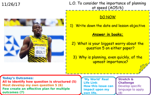 AQA GCSE English Language Paper 2 Q5 - Revise planning