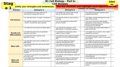 AQA 9-1 GCSE B1 Cell Division -  Active Revision Activity