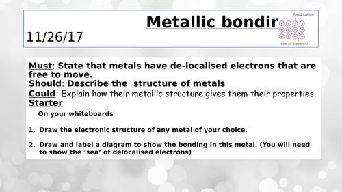 New BTEC Level 3 Applied science_ Unit 1_A1_Metallic bonding_Lesson 4