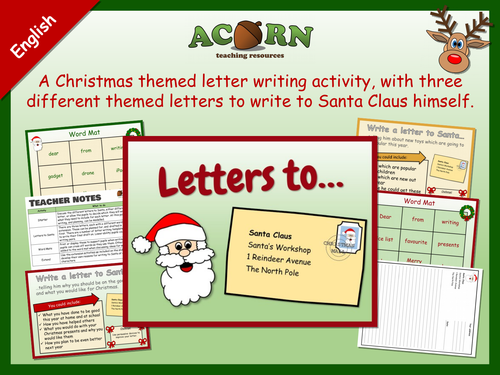 Letters to Santa - English lesson - Christmas writing activities