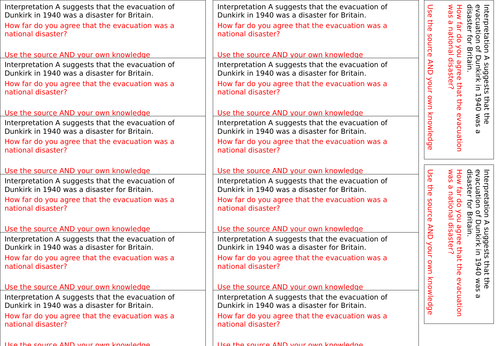 KS3 History: Dunkirk Assessment Preparation & Assessment