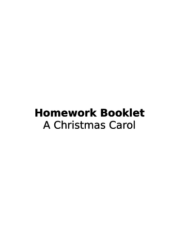 A Christmas Carol homework booklet