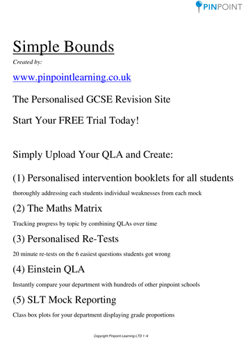 Bounds and Error Intervals GCSE worksheet by pinpoint_learning ...