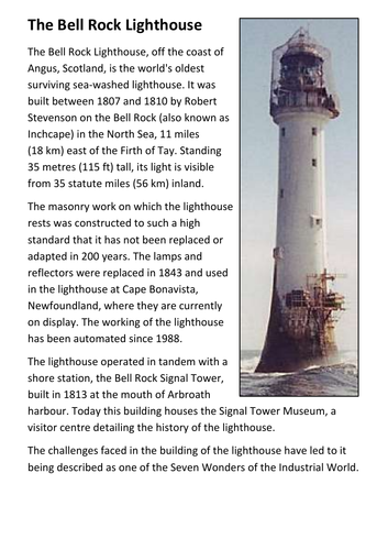 The Bell Rock Lighthouse Handout