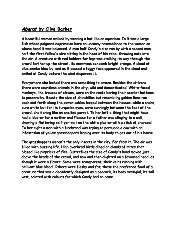 A COVER LESSON / ONE OFF CREATIVE WRITING LESSON