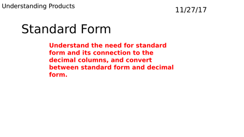 Writing Numbers in Standard Form