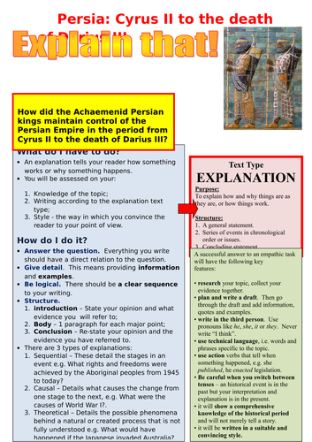 Explanation Task - Achaemenid Persia