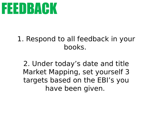 Market Mapping GCSE 9-1