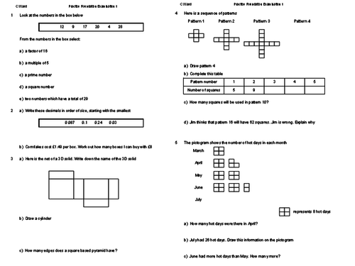 5 FOUNDATION MOCK EXAMINATION/REVISION PAPERS ON 2 PIECES OF A4