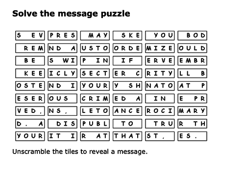 Solve the message puzzle about Burke and Hare