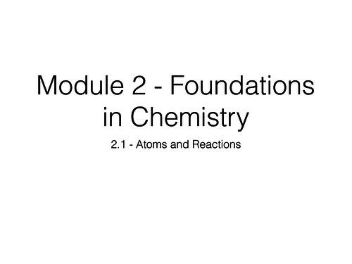 OCR A-Level Chemistry - 2.1 Atoms and Reactions - Topic Revision Powerpoint
