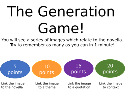 A Christmas Carol Generation Game - Engaging Revision