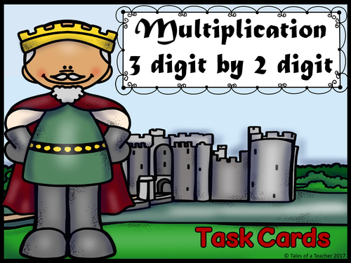 Multiplication 3 digit by 2 digit Task Cards