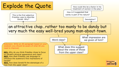 An Inspector Calls Explode the Quote Analysis: Gerald
