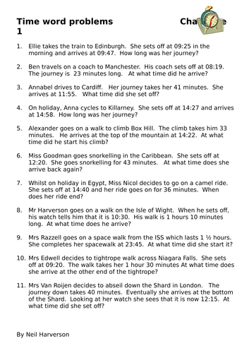 Time Word Problems Year 5 / Year6 (Calculation Of Journey Times, Start And Arrival Times) | Teaching Resources