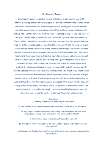 Dr Jekyll and Mr Hyde New specification GCSE English Literature exam style question