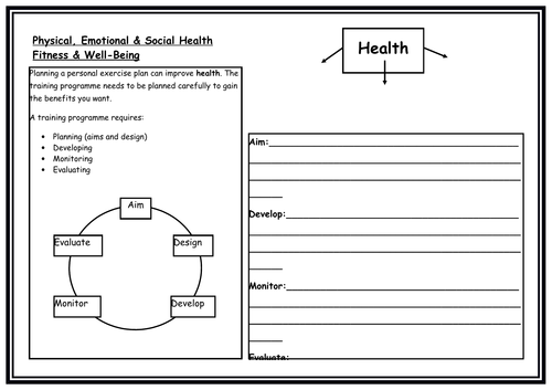 Physical - Emotional - Health - Worksheet and Apply your knowledge
