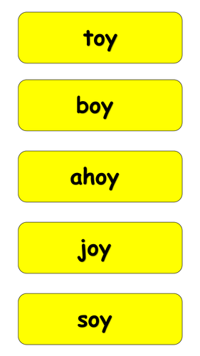 -oy Word Cards Phonics Activity | Teaching Resources