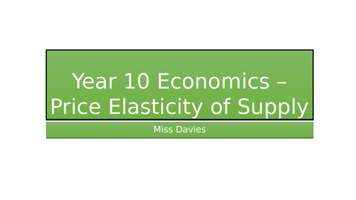 Elasticity of Supply AQA GCSE