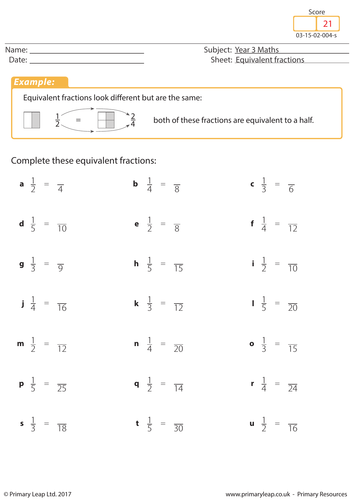 equivalent fractions 1 teaching resources