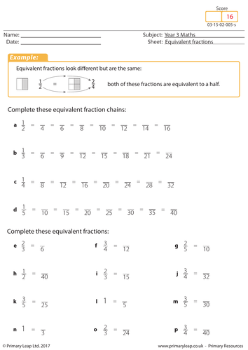 Equivalent Fractions 2