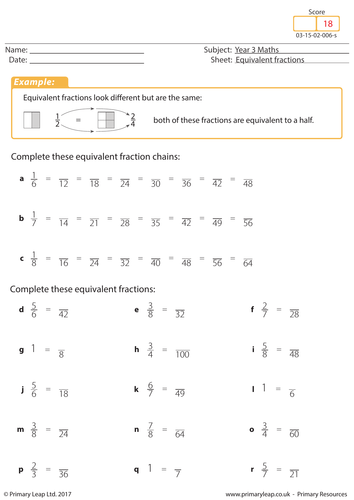 Equivalent Fractions 3 | Teaching Resources