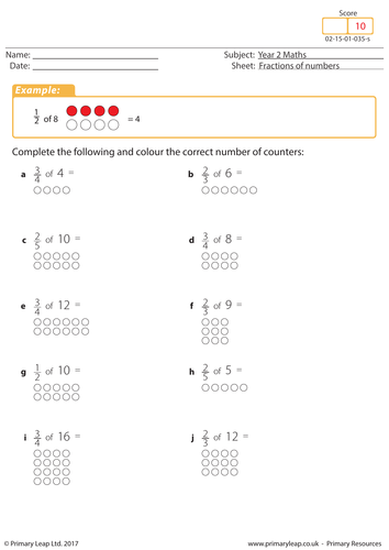Fractions of Numbers 2