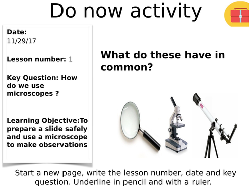 Lesson on microscopes KS3 Science