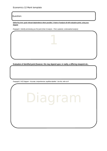 Edexcel Economics question scaffolding templates