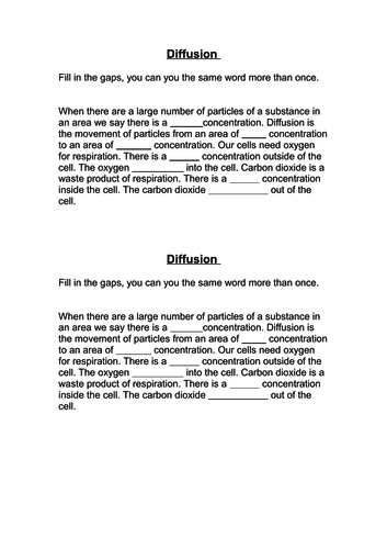 KS3 lesson on Diffusion