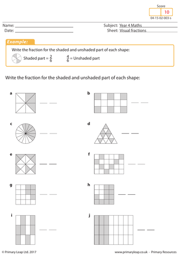 Visual Fractions 3 | Teaching Resources