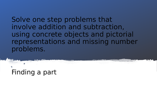 Y1 Maths Mastery Planning Autumn Block 2 Week 4 Addition and Subtraction