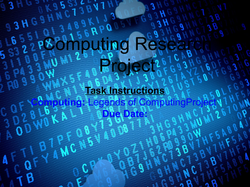 6 Week homework/distance learning Project - Computing/ICT/PSHE  - Legends of Computing