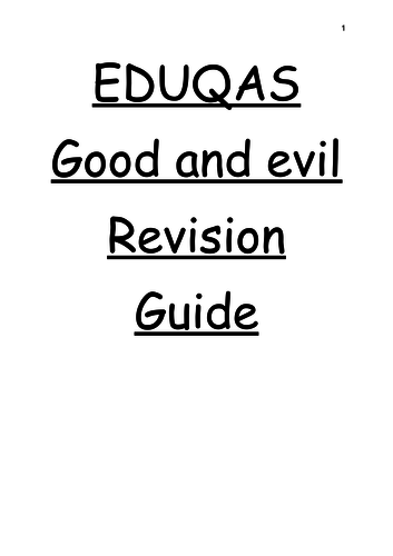 Good and evil revision guide eduqas route B