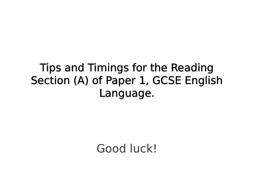 Preparation for English Language, Paper 1