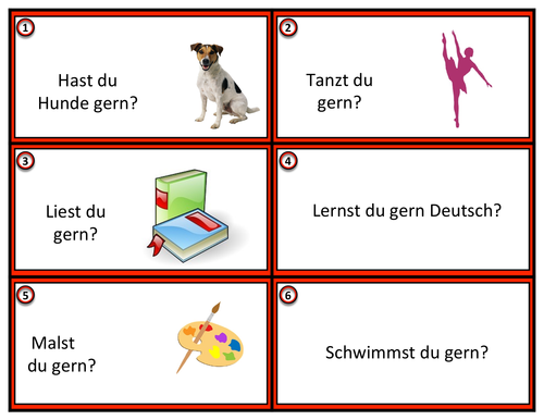 Hast du gern.....? German Task Cards with Gern Expressions