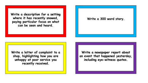 Independent Writing Cards